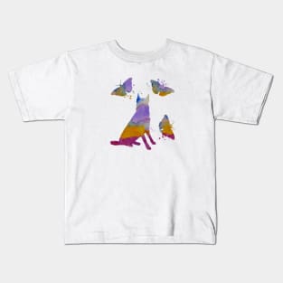 Belgian Shepherd Art, Malinois With Butterflies Kids T-Shirt